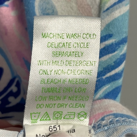 Lilly Pulitzer girls blue & pink short sleeve dress, size large 8-10. - Picture 6 of 8